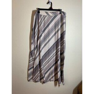 C Est Cato Striped Knit Maxi Skirt Women's Plus Size 14/16W Gray